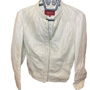 Genuine Leather Carol Evans New York white jacket